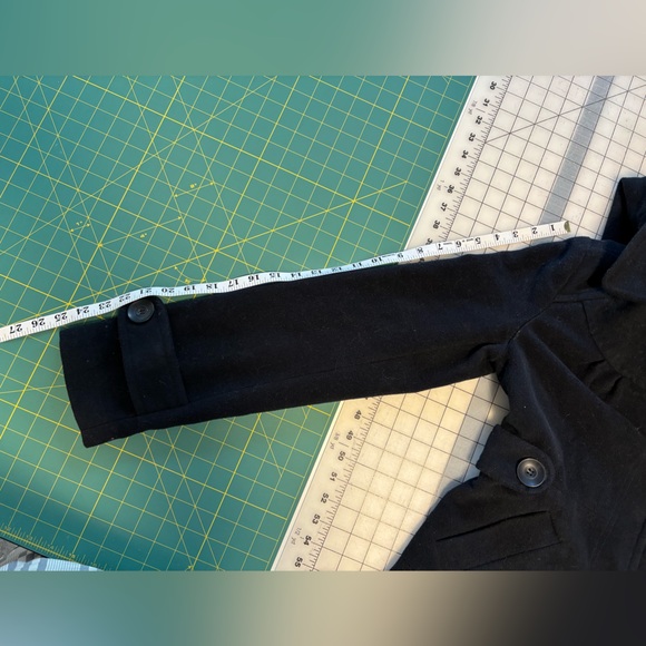 Nordstrom Tulle Hooded Peacoat Navy Blue - Picture 8 of 9